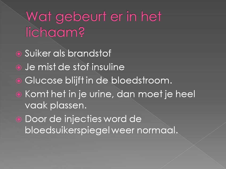 Slide 5 Spreekbeurt Suikerziekte groep 8