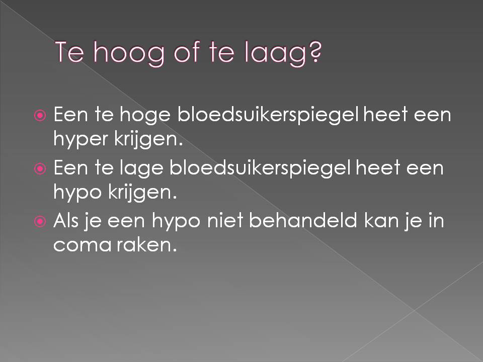 Slide 7 Spreekbeurt Suikerziekte groep 8